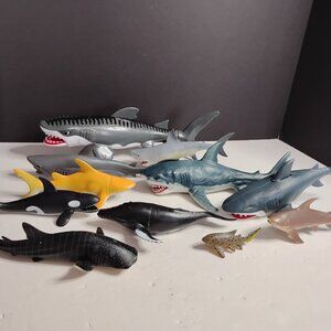 Lot of 11 Shark/Whale Toys